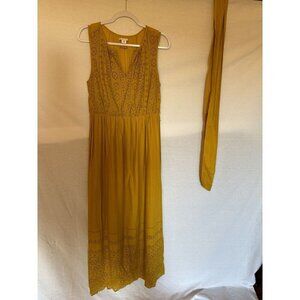 Anthropologie Maxi Dress Mustard Yellow Size Medium